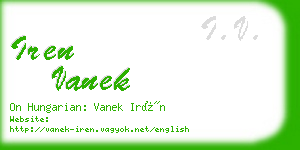 iren vanek business card